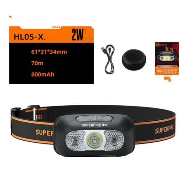 Kompakte LED-Stirnlampe mit Sensor & USB-Ladung - Image 7