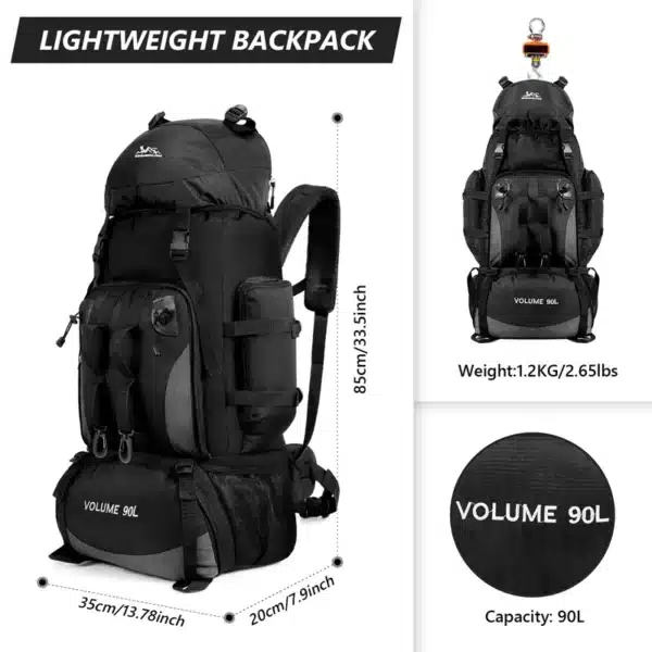 90L Trekking-Rucksack wasserdicht Outdoor
