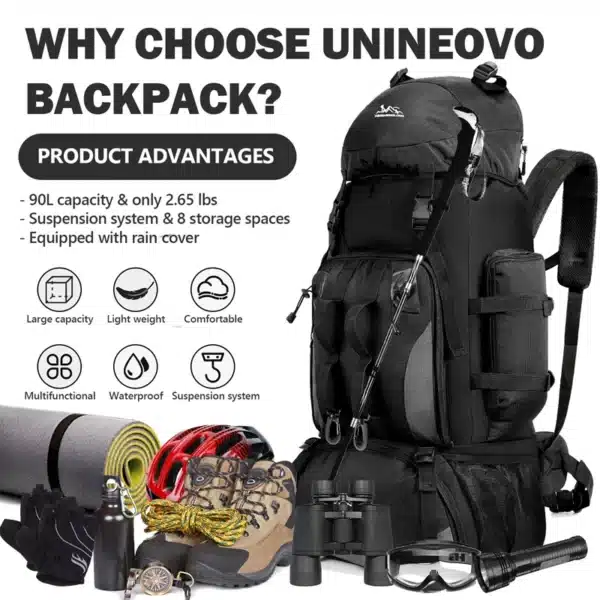 90L Trekking-Rucksack wasserdicht Outdoor - Image 11