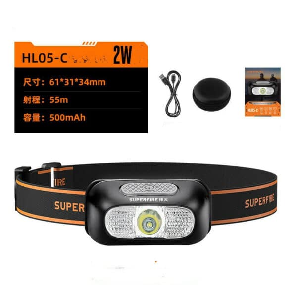 Kompakte LED-Stirnlampe mit Sensor & USB-Ladung - Image 2